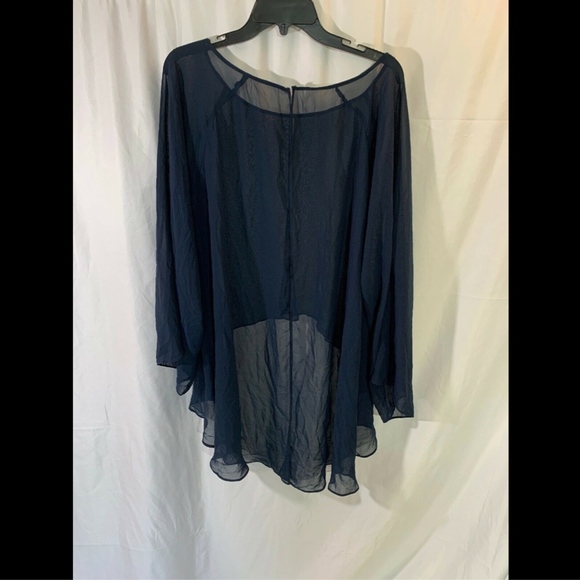 NWT Adrianna Papell Poncho Covering Sheer Top in‎ Blue [PLUS SZ 22W ] - Picture 7 of 8